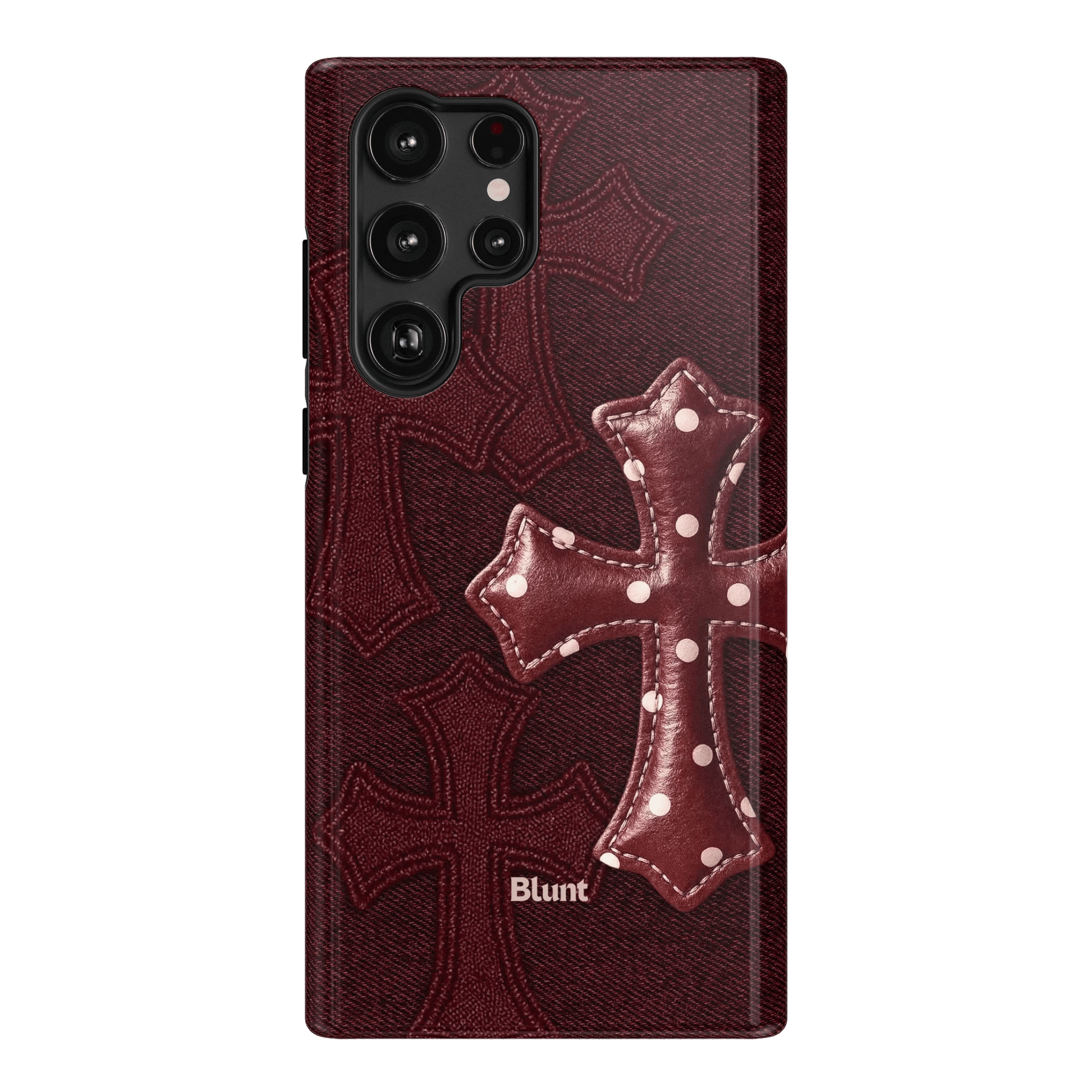 Maroon Polka Cross Samsung Case - Blunt Cases