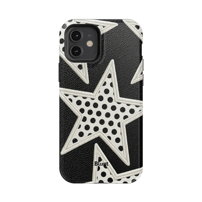 Noir Polka Star iPhone Case