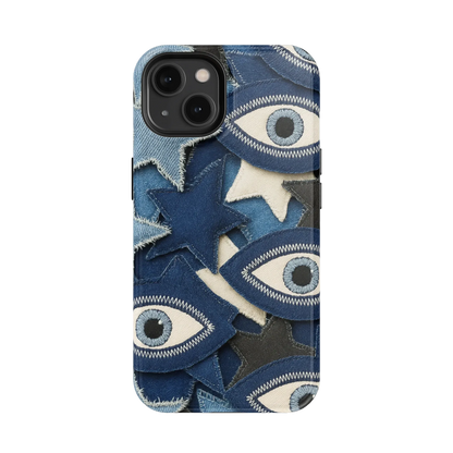 Evil Eye Denim iPhone Case