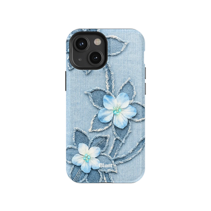 Denim Blue Bloom iPhone Case