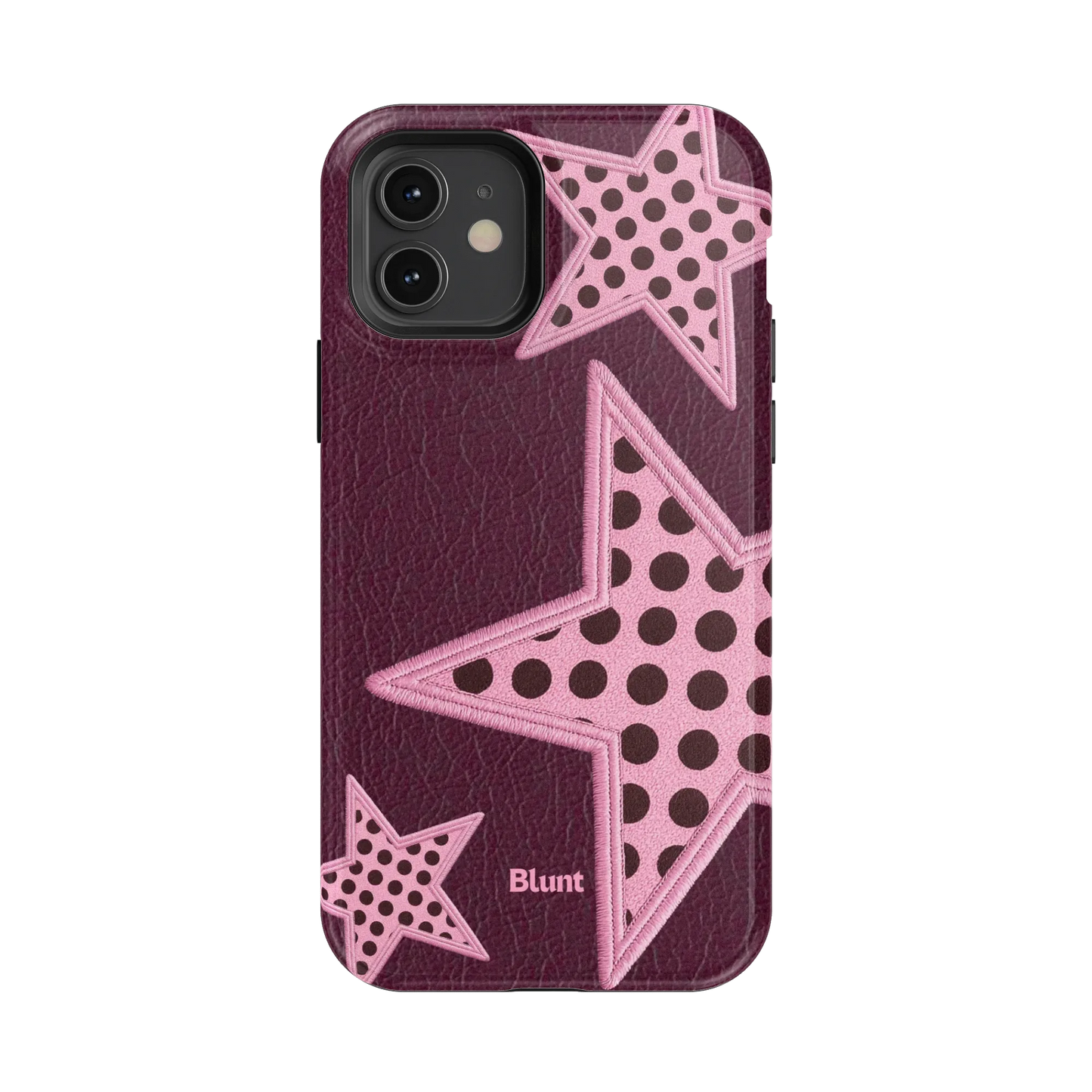 Plum Polka Star iPhone Case