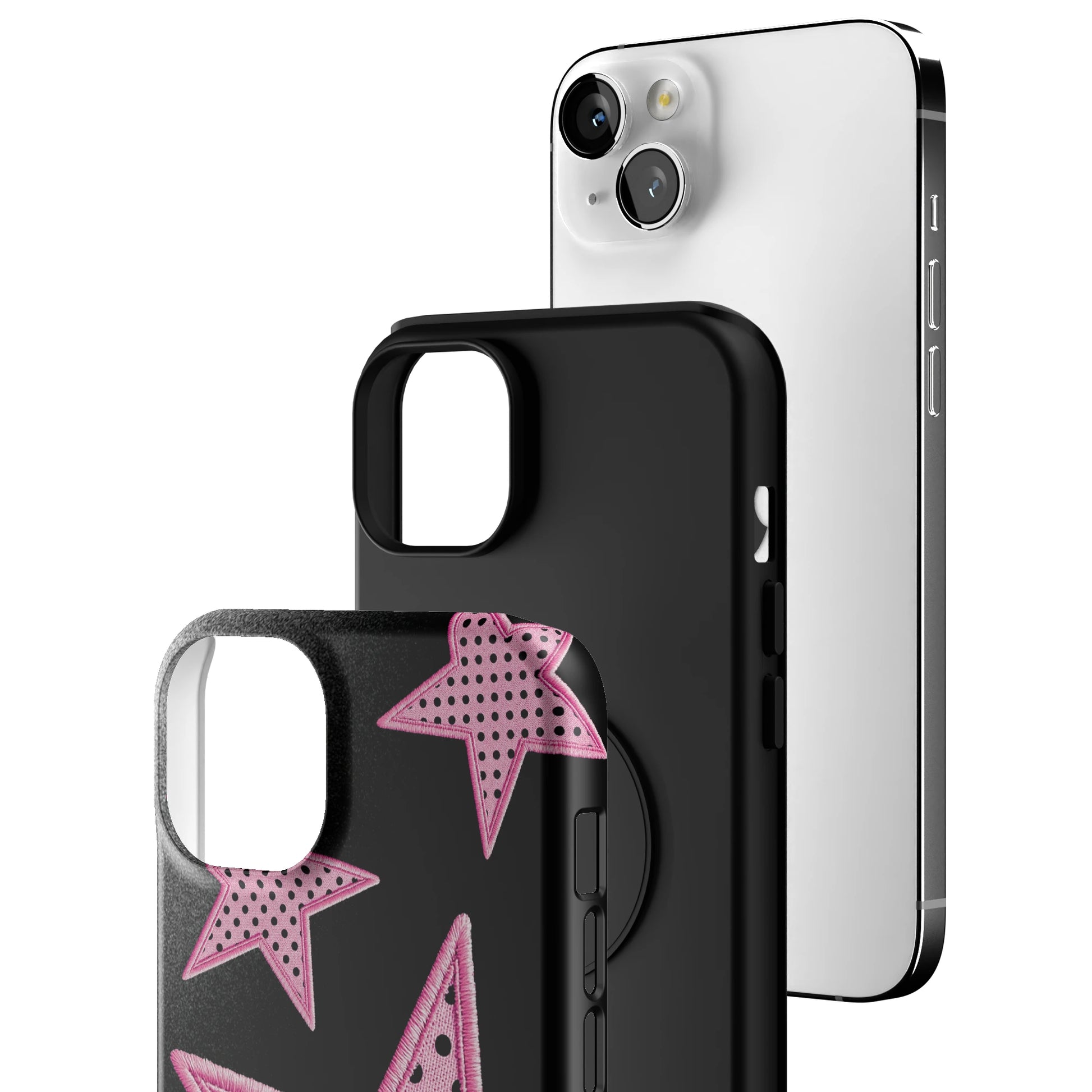 Midnight Pink Polka Star iPhone Case gallery - Iphone_14_Mini_Air_Plus_3