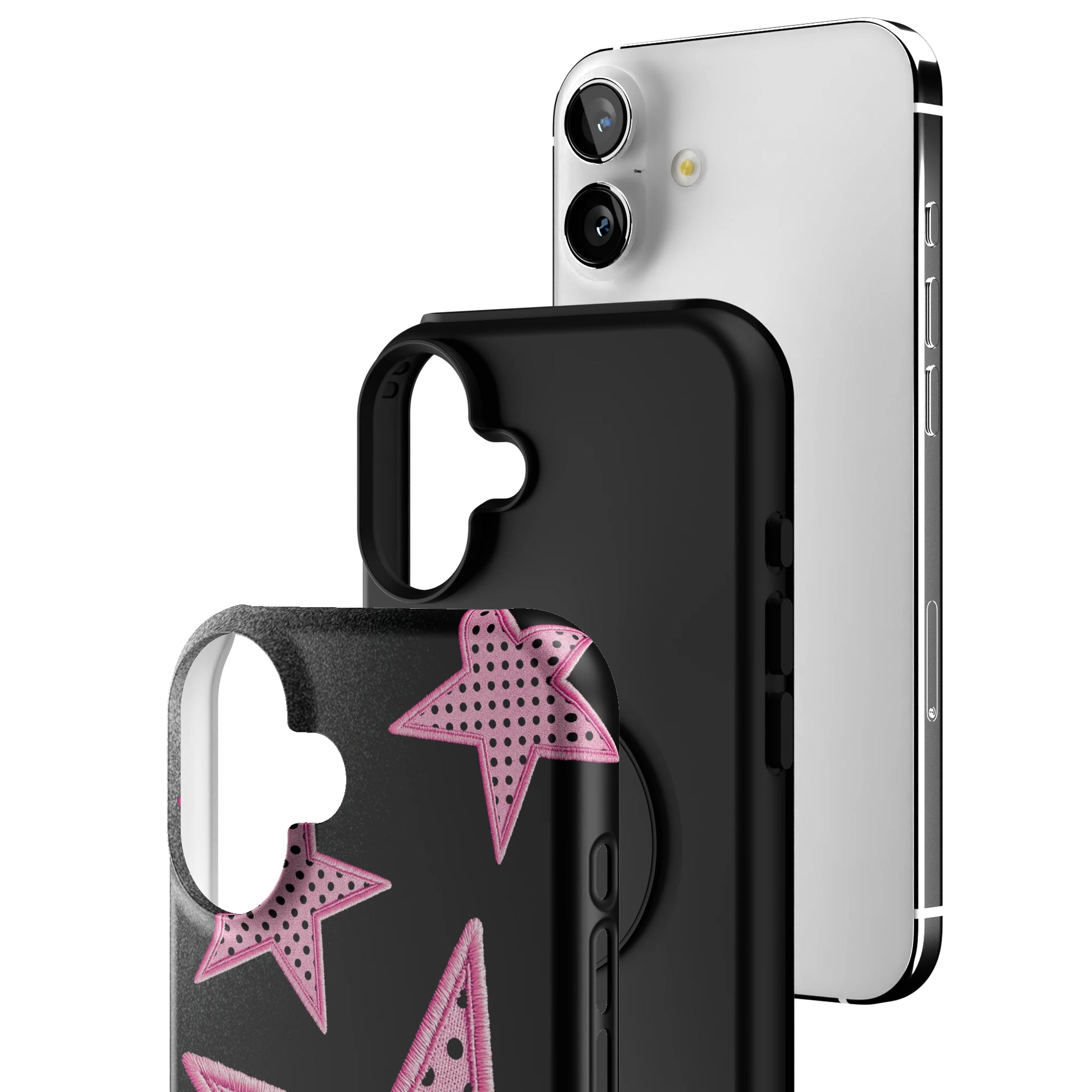 Midnight Pink Polka Star iPhone Case gallery - Iphone_16_Mini_Air_Plus_3