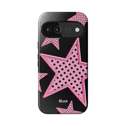 Midnight Pink Polka Star Pixel Case - Blunt Cases