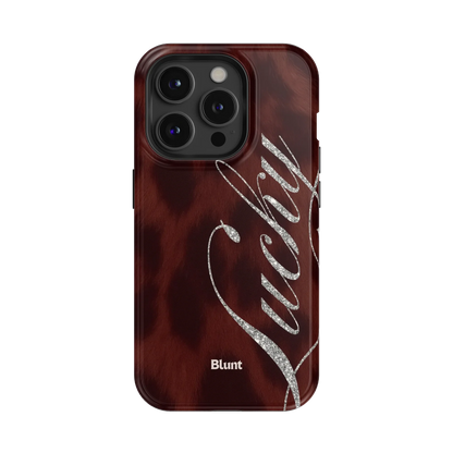 Brown Cheetah Lucky iPhone Case