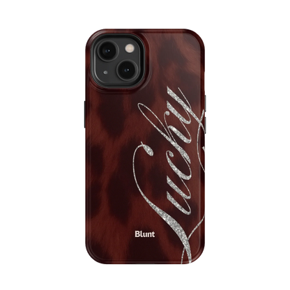 Brown Cheetah Lucky iPhone Case