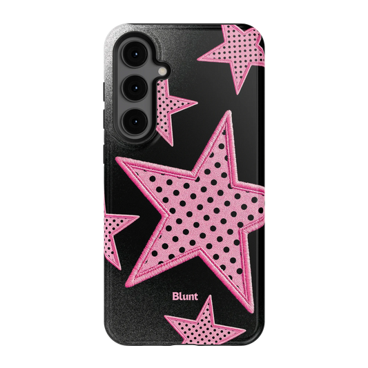 Midnight Pink Polka Star Samsung Case