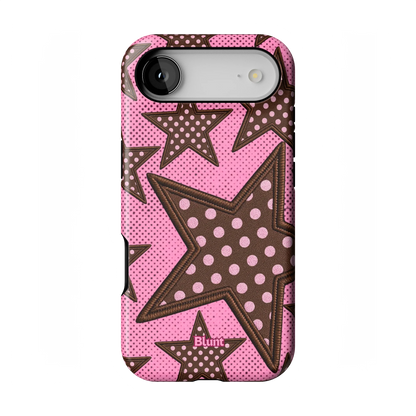 Pink Polka Star iPhone Case