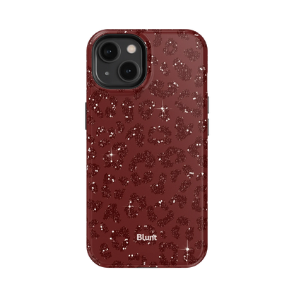Burgundy Cheetah Print iPhone Case
