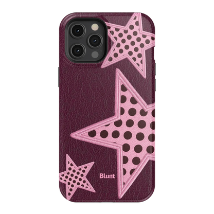 Plum Polka Star iPhone Case