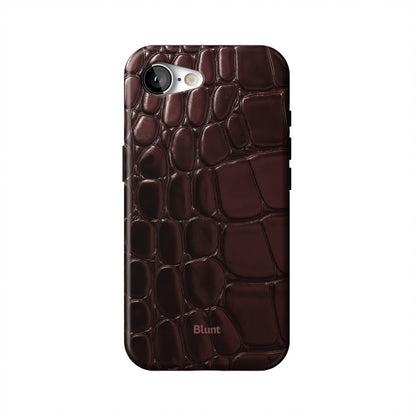 Oxblood Croc iPhone Case