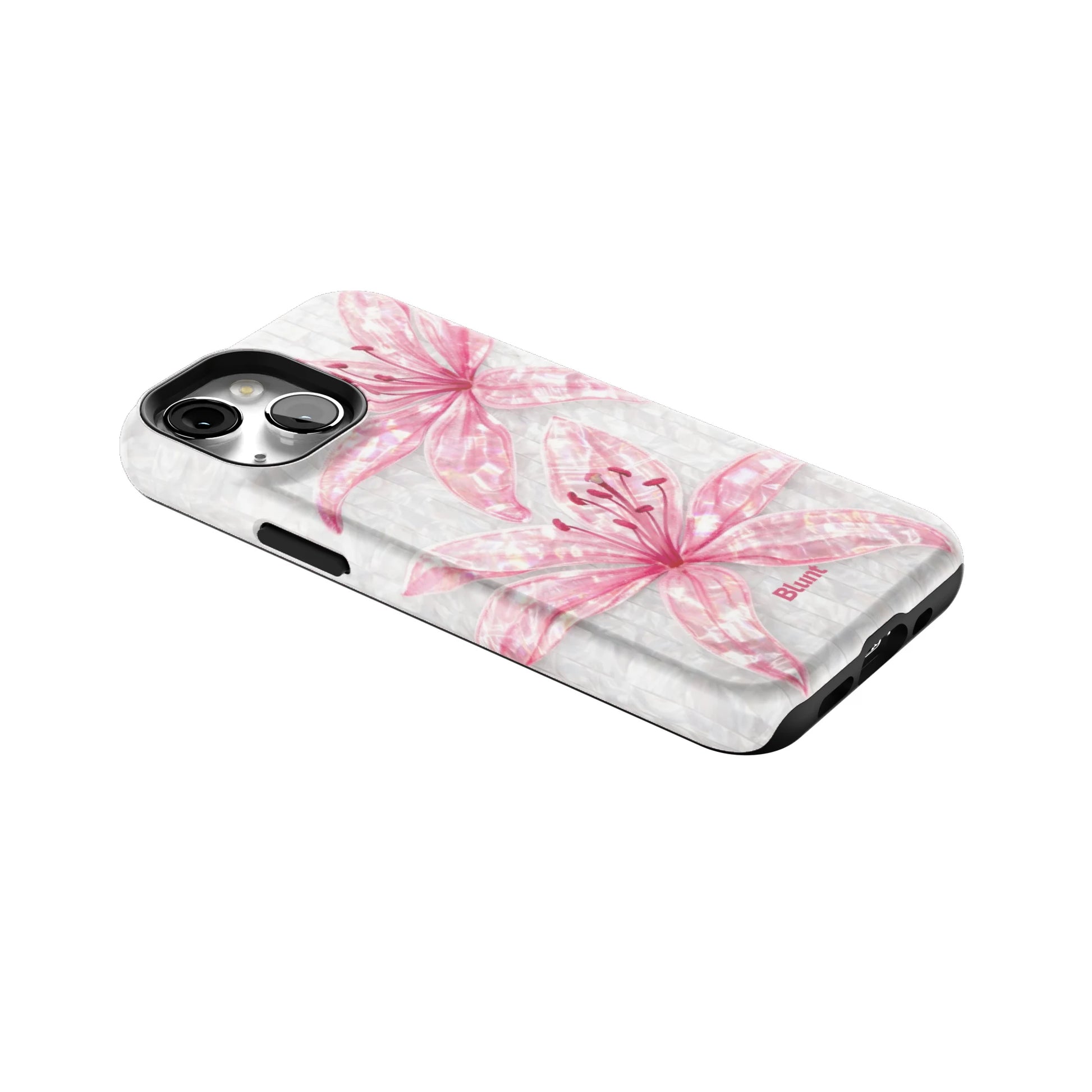 Pink-Floral-Luster-iphone-case-iPhone 13 Mini-2