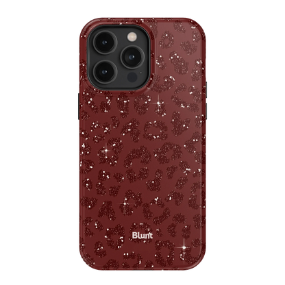Burgundy Cheetah Print iPhone Case