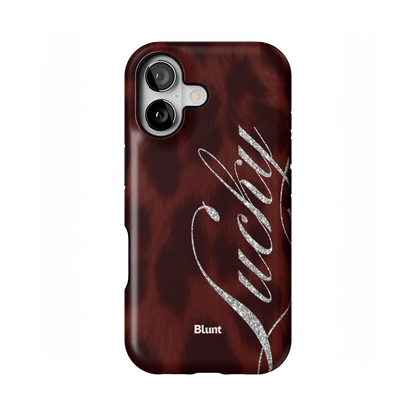 Brown Cheetah Lucky iPhone Case