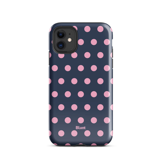 Navy Polka iPhone Case - Blunt Cases