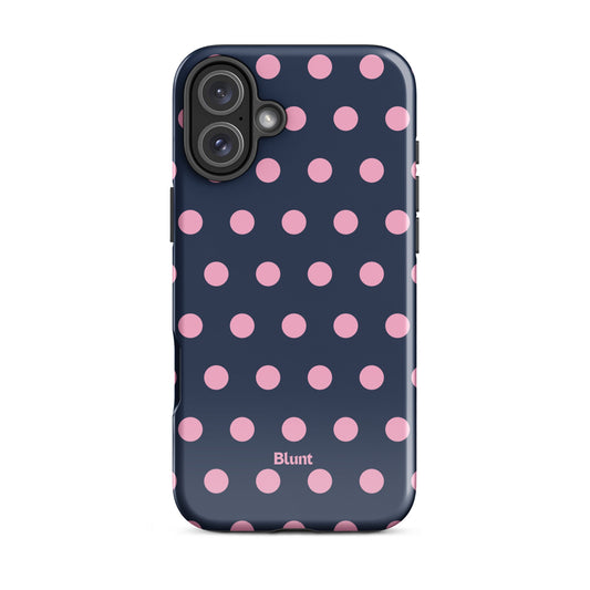 Navy Polka iPhone Case - Blunt Cases