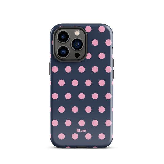 Navy Polka iPhone Case - Blunt Cases