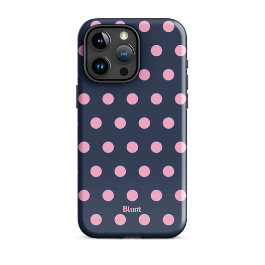 Navy Polka iPhone Case - Blunt Cases