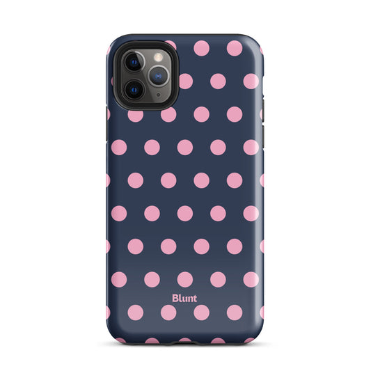 Navy Polka iPhone Case - Blunt Cases