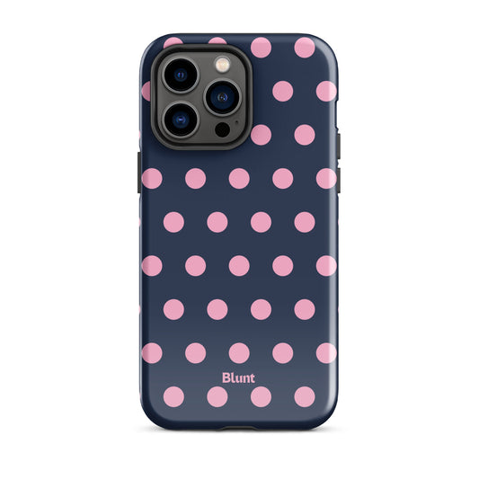 Navy Polka iPhone Case - Blunt Cases