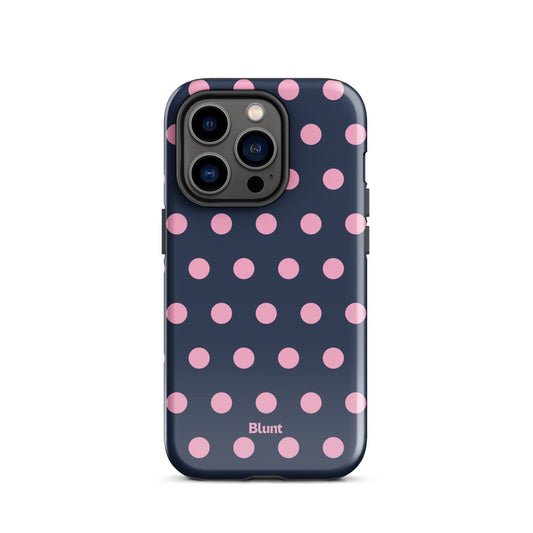 Navy Polka iPhone Case - Blunt Cases