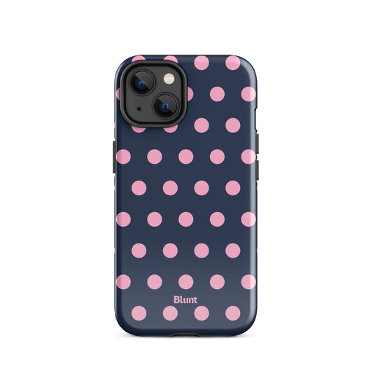 Navy Polka iPhone Case - Blunt Cases