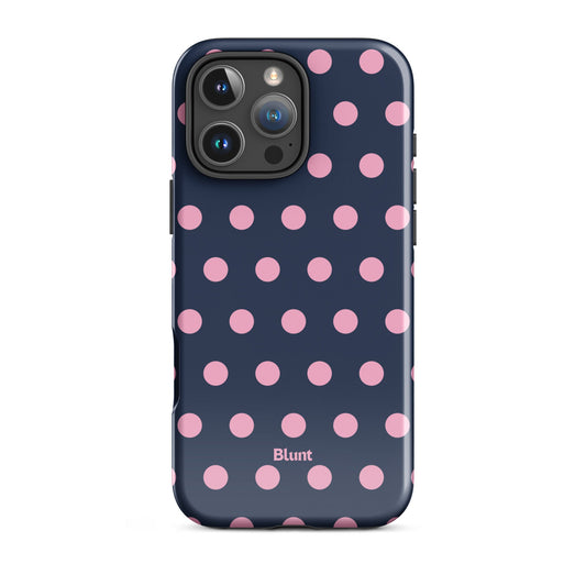 Navy Polka iPhone Case - Blunt Cases