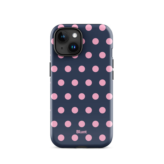 Navy Polka iPhone Case - Blunt Cases