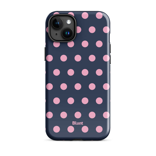 Navy Polka iPhone Case - Blunt Cases