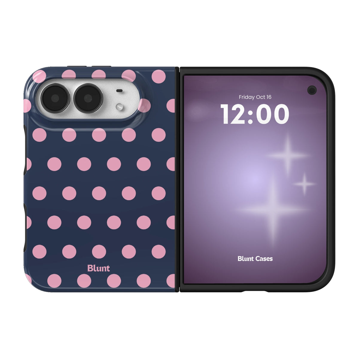 navy-polka-iphone-case iPhone 18 Duo case, view 1