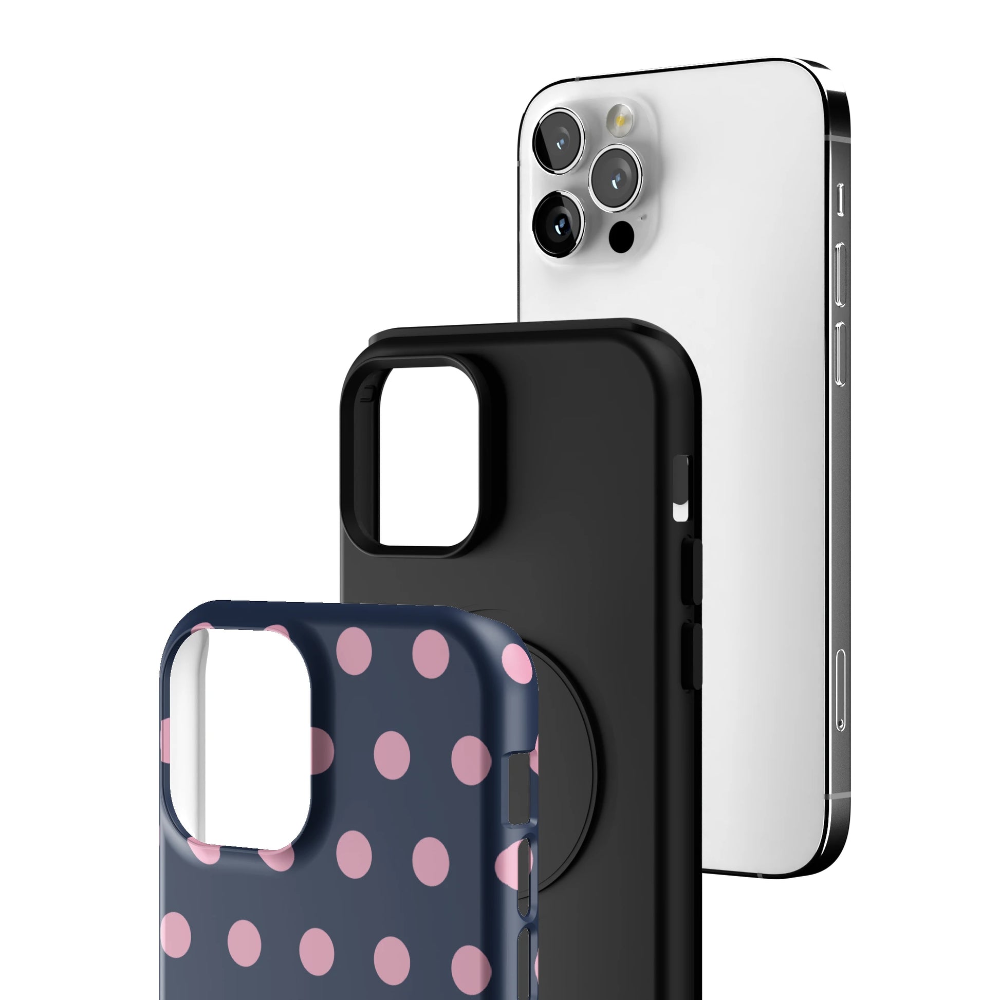 Navy Polka iPhone Case gallery - Iphone_12_Pro_3
