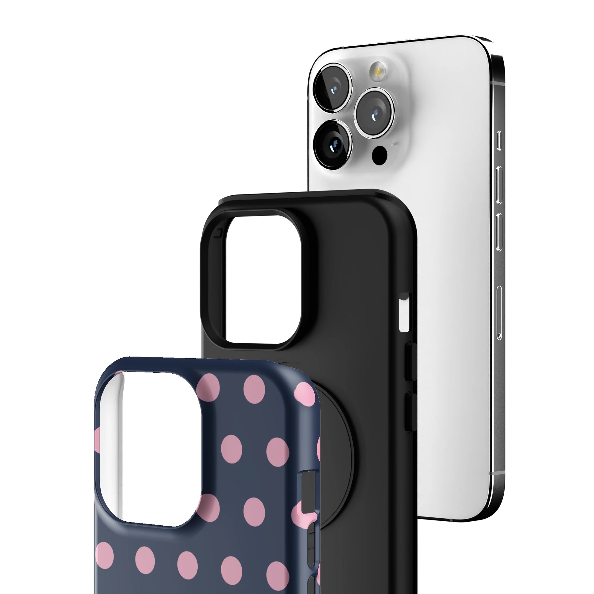 Navy Polka iPhone Case gallery - Iphone_13_Pro_3