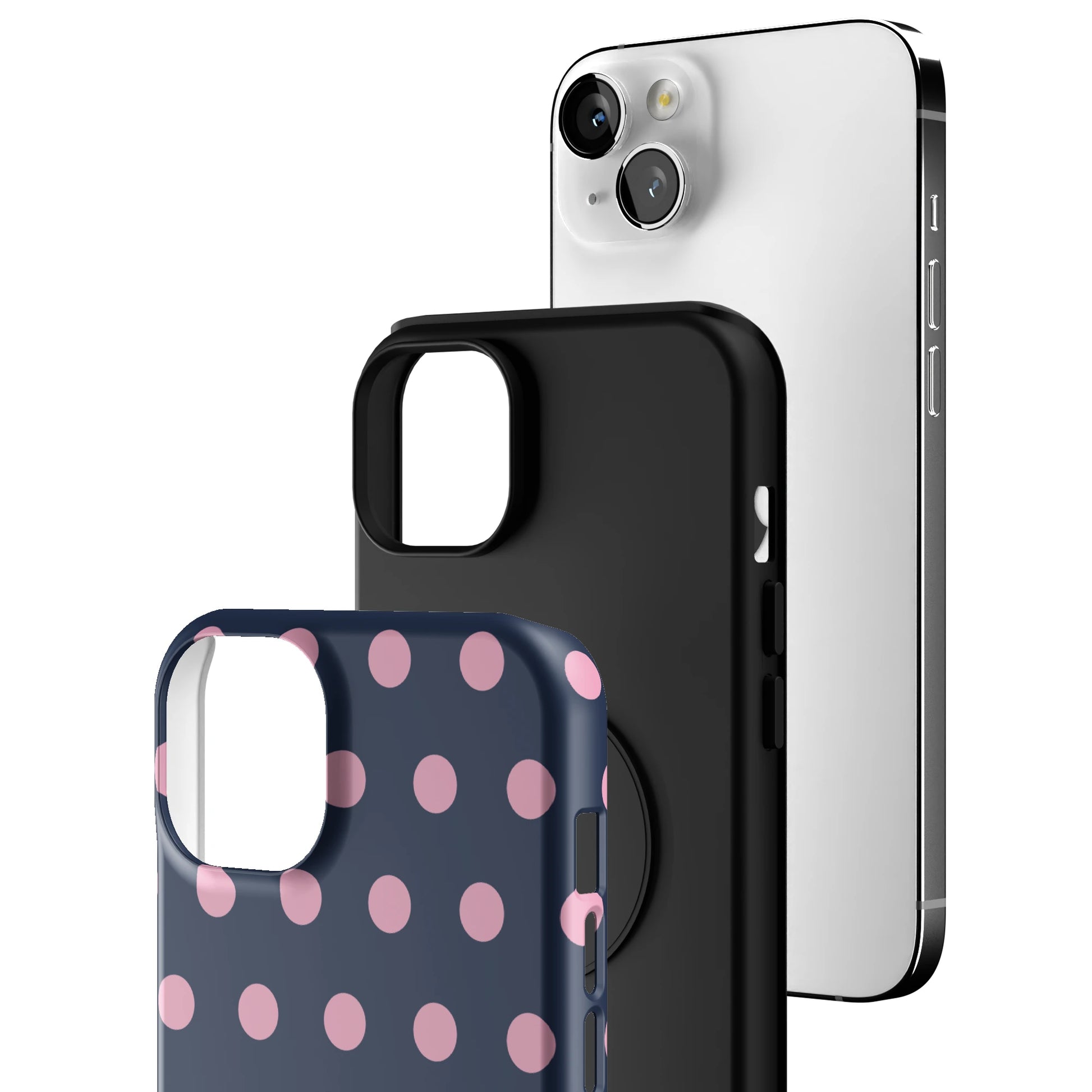 Navy Polka iPhone Case gallery - Iphone_14_Mini_Air_Plus_3