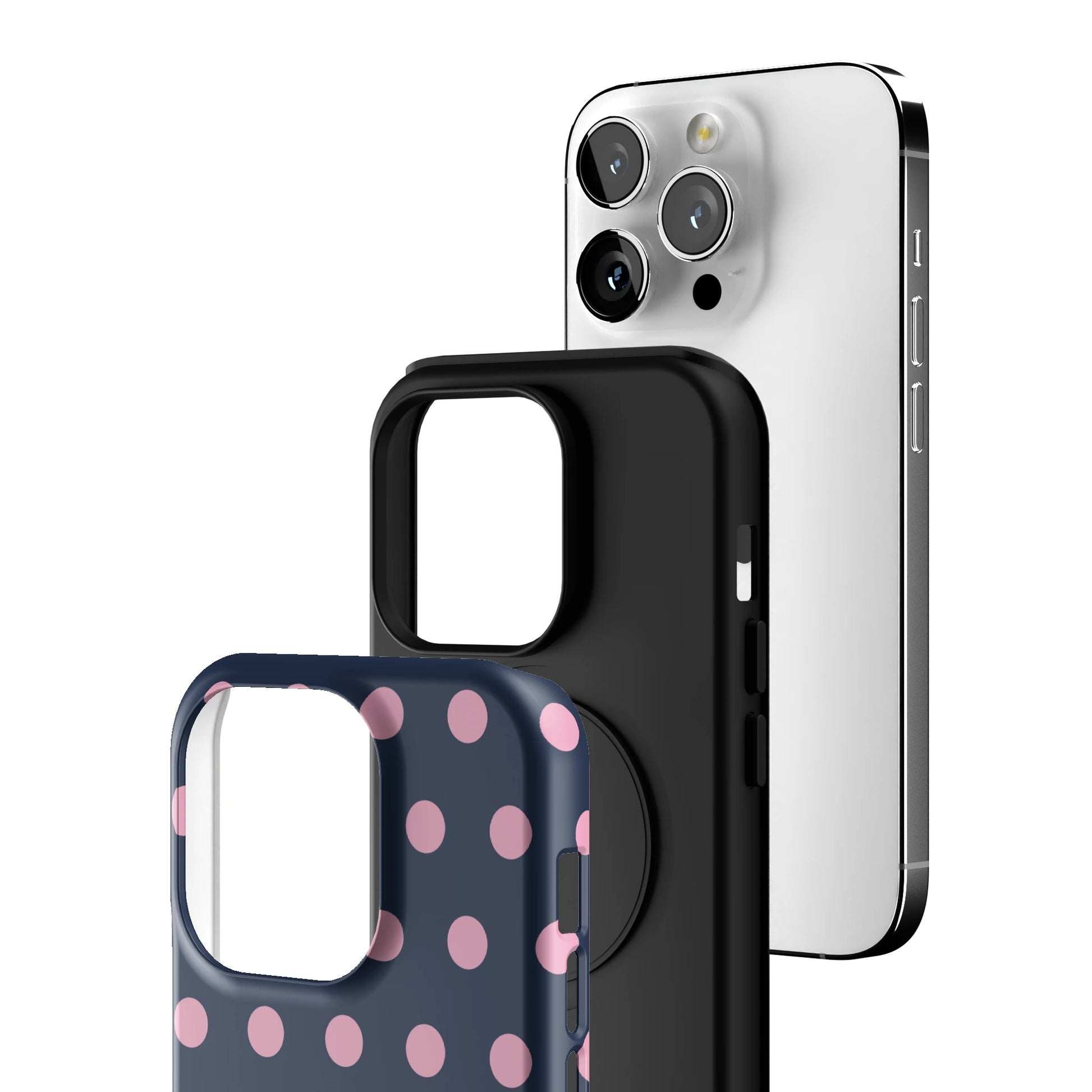 Navy Polka iPhone Case gallery - Iphone_14_Pro_3
