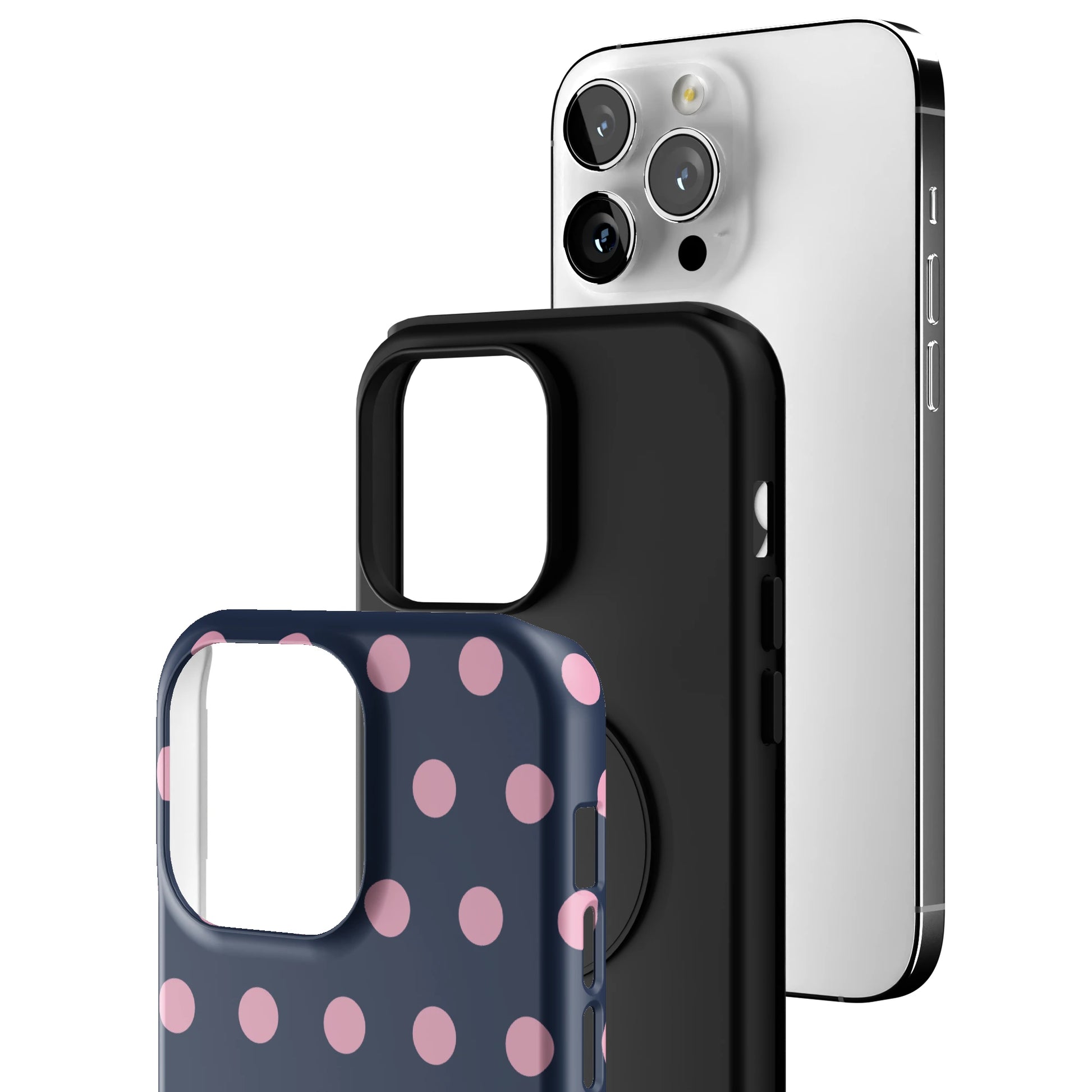 Navy Polka iPhone Case gallery - Iphone_14_Pro_Max_3