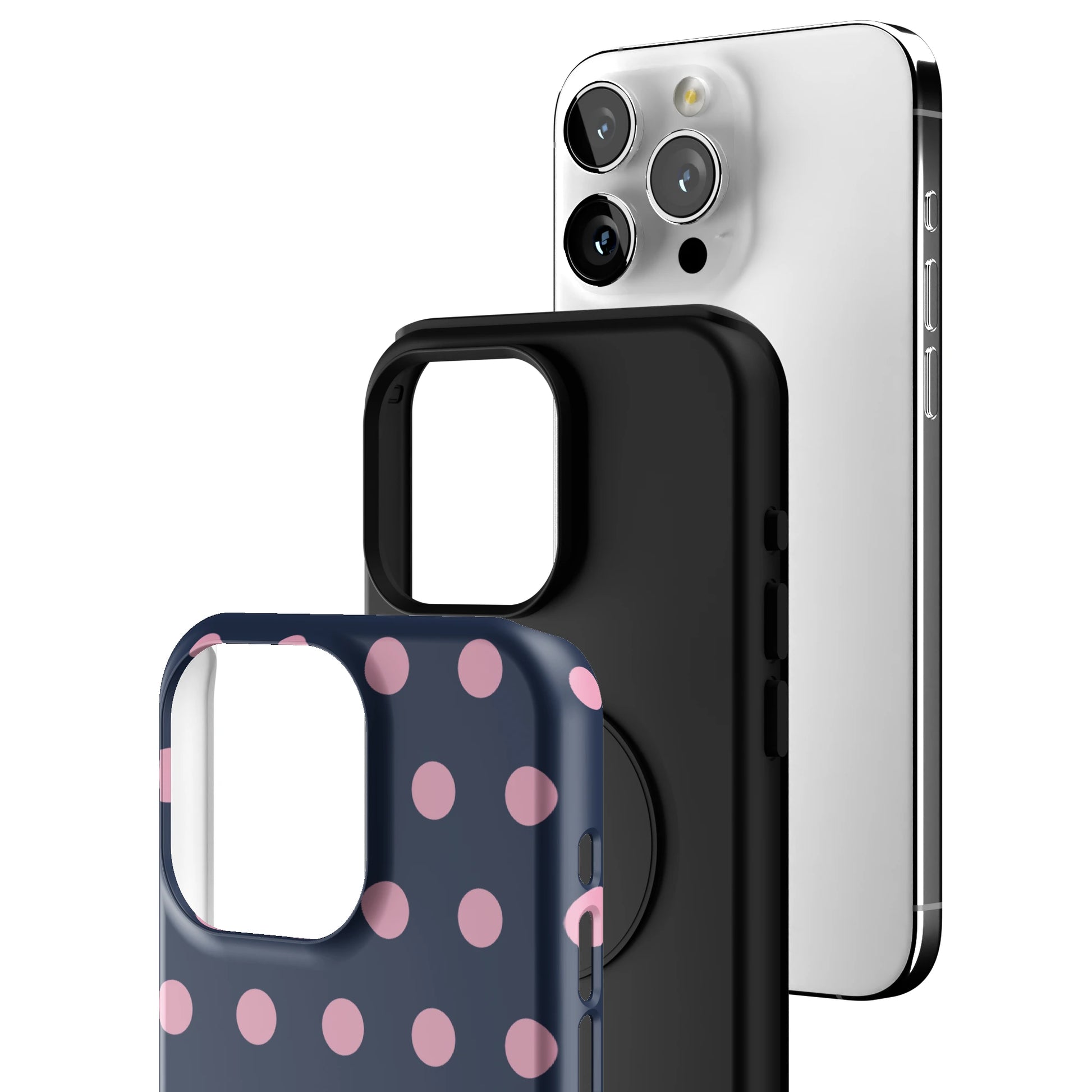 Navy Polka iPhone Case gallery - Iphone_15_Pro_Max_3