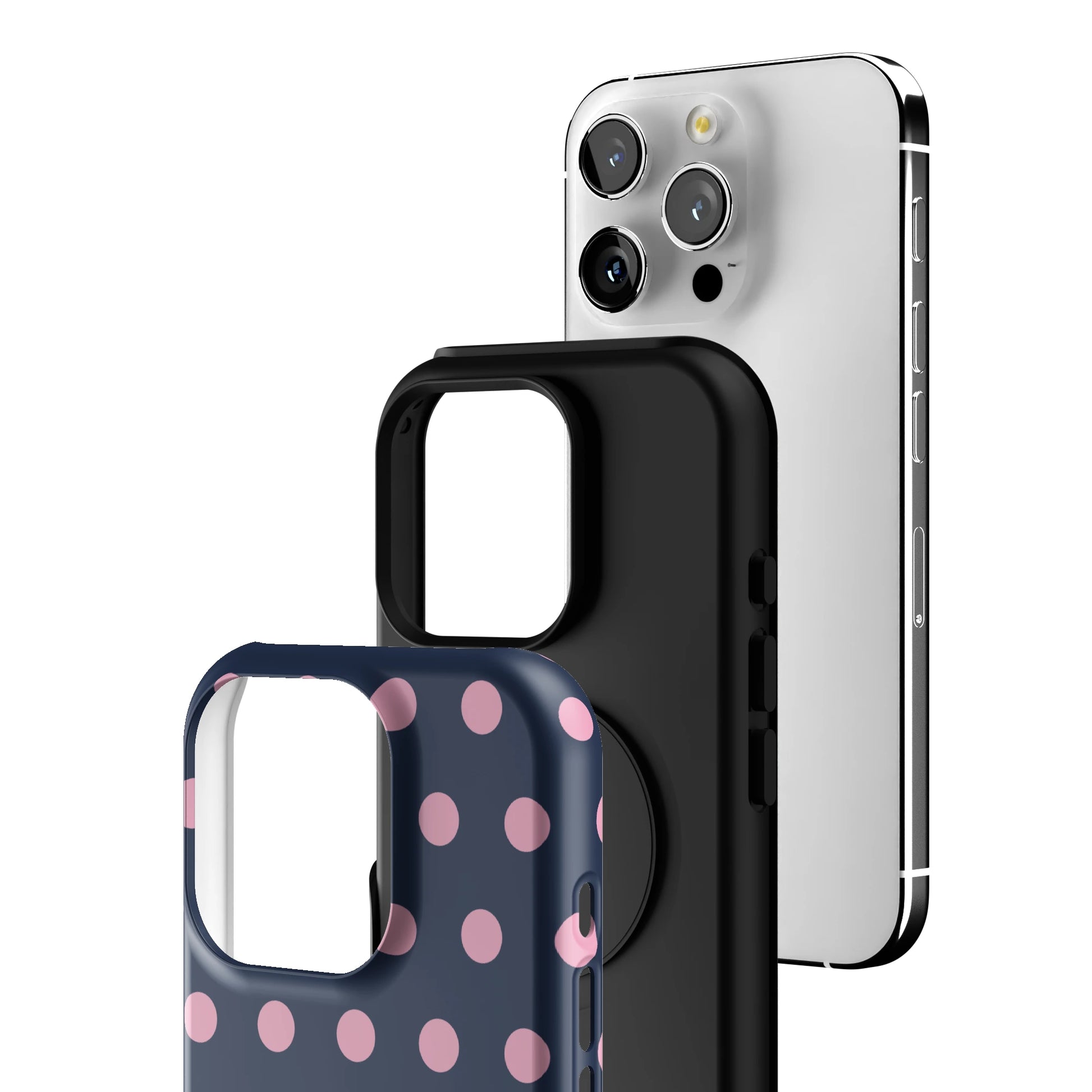Navy Polka iPhone Case gallery - Iphone_16_Pro_3