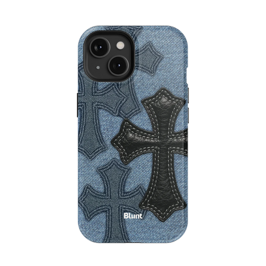 Denim Black Cross iPhone Case