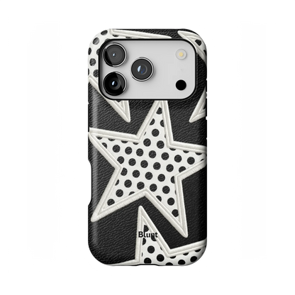 Noir Polka Star iPhone Case