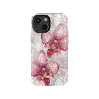 Pink Mosaic Orchids iPhone Case