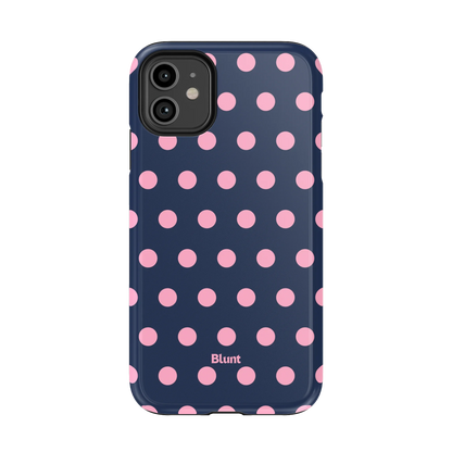 Navy Polka iPhone Case
