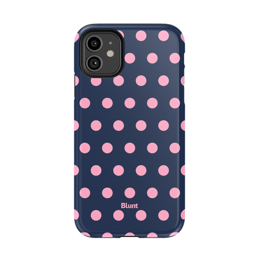 Navy Polka iPhone Case