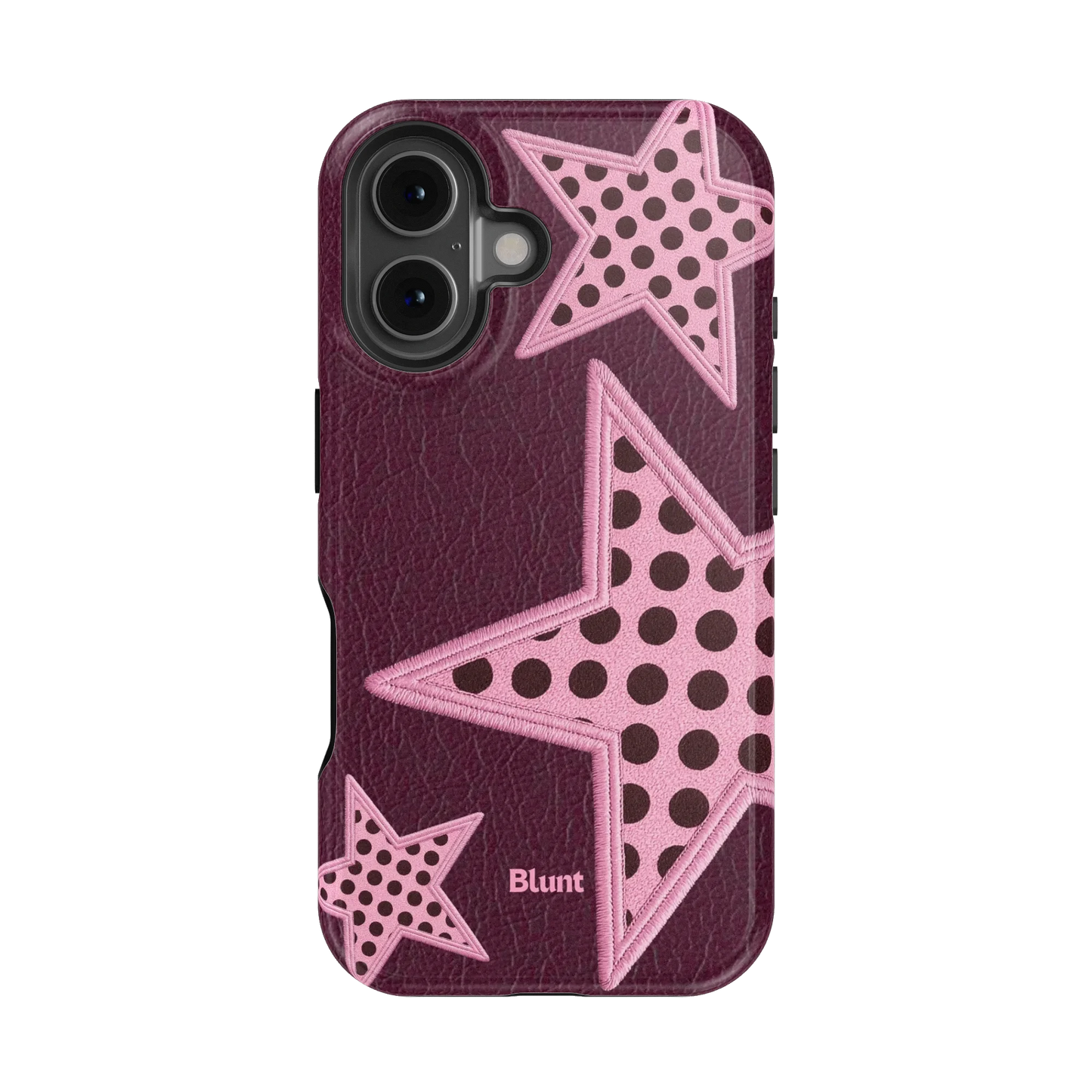 Plum Polka Star iPhone Case