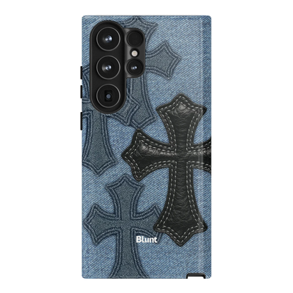 Denim Black Cross Samsung Case