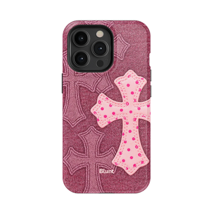 Pink Dottie Cross iPhone Case