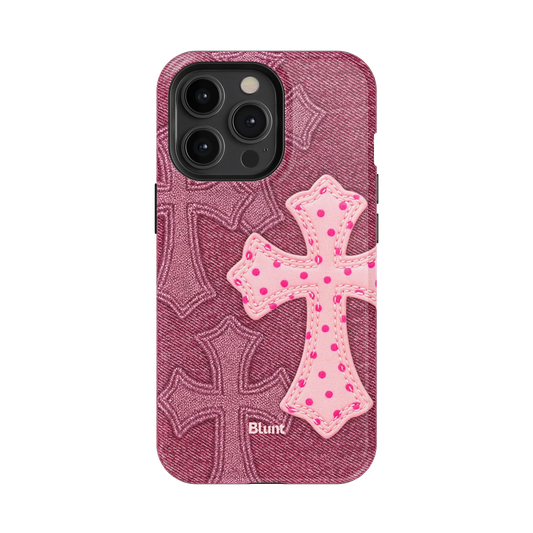 Pink Dottie Cross iPhone Case