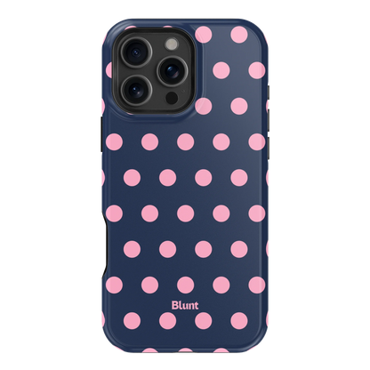 Navy Polka iPhone Case