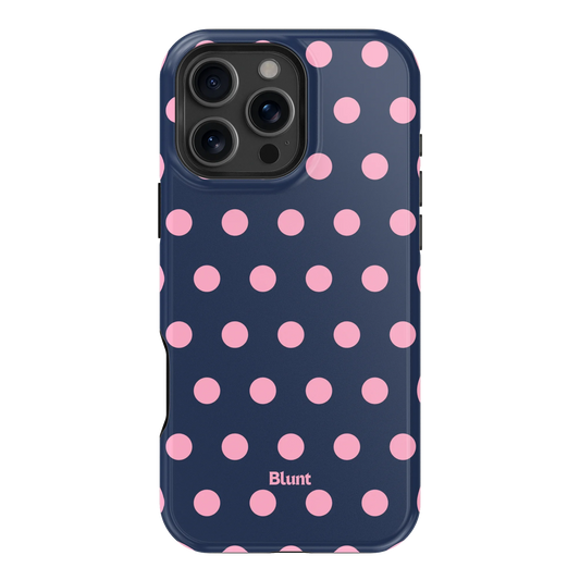 Navy Polka iPhone Case