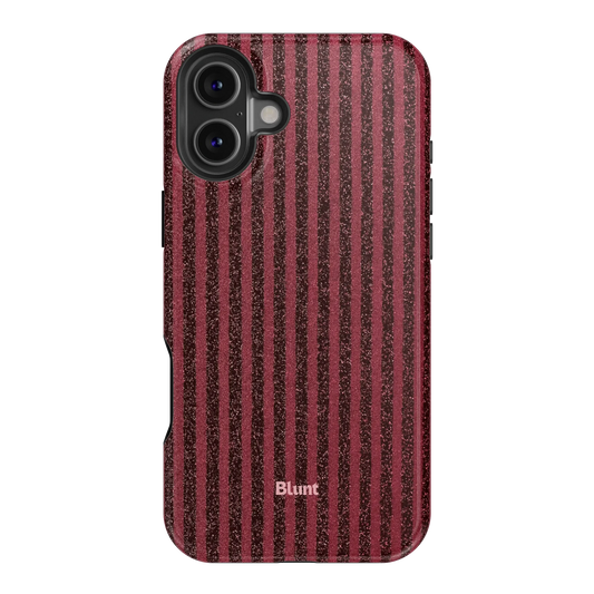 Red Sparkle Stripe iPhone Case