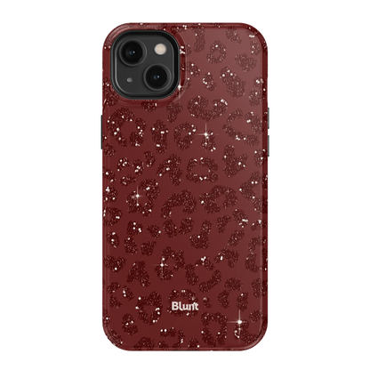 Burgundy Cheetah Print iPhone Case